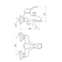 L054.5CMATZ LABE - смеситель для ванны, ЦВЕТ ЧЕРНЫЙ МАТОВЫЙ/ЗОЛОТО — фото 2, Смеситель для ванны