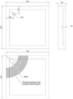 Душевой поддон Aquanet HX108 90х90 00180694 — фото 7, Душевые поддоны