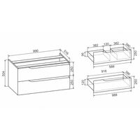 Тумба подвесная NORDIC 100 со столешницей из массива 100 см под накладную раковину /AQUA DE MARCO 5100CNOR100/H — фото 12, Тумбы под раковину