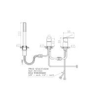 LR575.5P LOIRA смеситель каскадный на 3 отверстия залив воды через слив-перелив — фото 2, Смеситель для ванны