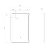 Зеркало с подсветкой VIGO Wing Classic 400 арт-079 — фото 9, Зеркала в ванную комнату