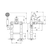 L050.5/2Z LABE - смеситель для ванны с лейкой, ЦВЕТ ЗОЛОТО — фото 2, Смеситель для ванны