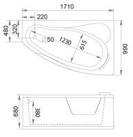 Акриловая ванна Gemy арт-G9046 II K R — фото 3, Акриловые ванны