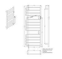 Электрический полотенцесушитель 450x1320 мм, 180W, нержавеющая сталь, белый 704151054 — фото 2, Электрические полотенцесушители