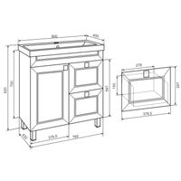 Тумба напольная с умывальником OSTIN 80 /1дв+2ящ// AQUA DE MARCO 5080WCOST/1 — фото 12, Тумбы с раковиной