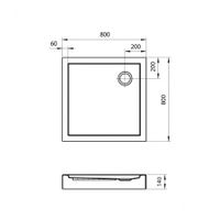 ПАЛЕРМО Поддон акриловый квадрат 80Х80 белый (сифон, регулируемые ножки) 1WH302475 — фото 9, Акриловые душевые поддоны