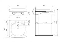 ПИЛОТ Умывальник 60/60 см. над стир.машиной, хр.кольцо, САНТЕК арт-1WH110572 — фото 10, Раковины подвесные