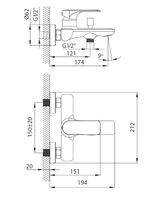 CREAVIT Cмеситель для ванны FAYE арт-FY2500 — фото 2, Смеситель для ванны