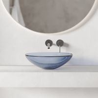 Раковина накладная прозрачная ABBER Kristall AT2802Saphir синяя — фото 6, Раковины накладные