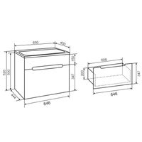 Тумба подвесная OLIVIA 65 /1 ящ/ AQUA DE MARCO 2065COLI/H — фото 9, Тумбы под раковину