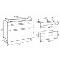 Тумба напольная OLIVIA 100 /2 ящ/ AQUA DE MARCO 2100COLI/F — фото 11, Тумбы под раковину