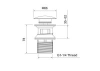AQ6002BGM сливной набор для раковины Push-open с переливом, крышка круглая, оружейная сталь — фото 3, Смесители для раковины