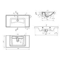 Раковина керамическая "Грэйс 90" арт-641617 — фото 6, Раковины встраиваемые сверху