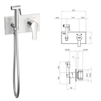 Встраиваемый смеситель c гигиеническим душем Elsa белое стекло TESKA арт-BTK6410W — фото 2, Гигиенические души