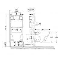 GAP CLEAN RIM Комплект 4 в 1 (инсталляции+подве. унитаз+сиденье с механизмом Soft-Closing+смывная арт-7893104100 — фото 4, Комплекты унитаз + инсталляция