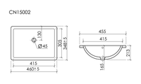 Раковина встраиваемая снизу Ceramicanova Era, с отверстием слива - перелива 460x348x213 мм, белый, арт.CN15002 — фото 6, Раковины встраиваемые снизу