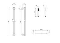 AQ2012BGM ЕВРОПА душевой гарнитур 1jet 65 см, оружейная сталь — фото 9, Душевые гарнитуры на штанге