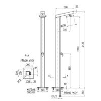 Душевая стойка 213,5 см., с солнечными элементами, смеситель, головной душ арт-T1130 — фото 2, Душевые стойки