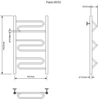 Товар: Полотенцесушитель водяной Aquanet Paolo 800x500, хром 00266733 - фото 3 Полотенцесушитель водяной Aquanet Paolo 800x500, хром 00266733 — фото 3, Водяные полотенцесушители