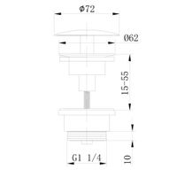 Донный клапан ABBER AF0012 без перелива, фиксированный, хром — фото 2, Донные клапаны