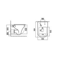Унитаз подвесной Evo безободковый, цвет капучино матовый, ультратонкое soft-close сиденье арт-VT1-34SMC — фото 9, Подвесные унитазы
