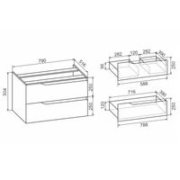 Тумба подвесная NORDIC 80 со столешницей из массива 80см под накладную раковину /AQUA DE MARCO 5080CNOR080/H — фото 12, Тумбы под раковину