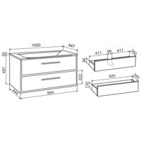 Тумба подвесная MELBOURNE 100 /дуб/серый/ AQUA DE MARCO 2100GCMEL/H/V.2.0 — фото 12, Тумбы под раковину