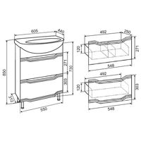 Тумба напольная VIKTORIA 60 /2ящ// AQUA DE MARCO 2060CVIC/EL/2Y — фото 13, Тумбы под раковину
