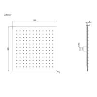 Верхний душ 300х300мм, нерж. сталь, черный матовый арт-AQM8607MB — фото 2, Верхние души