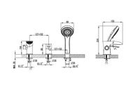 Atlantiss Смеситель для ванны, на борт 3отв. с изливом 120мм лейка, р/ОД, хром, LM, арт-LM3245C — фото 2, Смесители на борт ванны