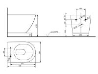 NC Унитаз подвесной, выпуск в стену, цвет белый арт-CW762MUNW1 — фото 3, Подвесные унитазы