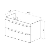 Тумба Lemark OLIVIA 100 см под 1 раковину, подвесная, 2 ящика, цвет корпуса: Дуб кантри, цвет фасада LM08OL100T — фото 10, Тумбы под раковину