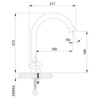 Товар: RS40 Смеситель для кухни, выс.пов.излив 180мм, р/ДВ, хром, ROS, RS40-72 - фото 2 RS40 Смеситель для кухни, выс.пов.излив 180мм, р/ДВ, хром, ROS, RS40-72 — фото 2, Смесители для кухни