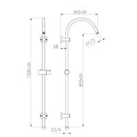 Товар: MD0554 Душевая штанга 1000 мм. d22 мм., БЕЗ переключателя G3/4 (MD0629), металл - фото 2 MD0554 Душевая штанга 1000 мм. d22 мм., БЕЗ переключателя G3/4 (MD0629), металл — фото 2, Штанги для душа