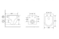 Унитаз ABBER Bequem подвесной белый, безободковый, смыв торнадо, с закрытым дном арт-AC1131TC — фото 6, Подвесные унитазы