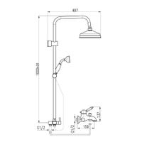 LABE - смеситель для ванны, душевой комплект, ЦВЕТ ЧЕРНЫЙ МАТОВЫЙ/ХРОМ арт-L554.5/3CMATC — фото 2, Смеситель для ванны