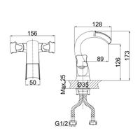 Товар: Смеситель для раковины D&K Hessen , хром арт-DA1382801 - фото 3 Смеситель для раковины D&K Hessen , хром арт-DA1382801 — фото 3, Смесители для раковины