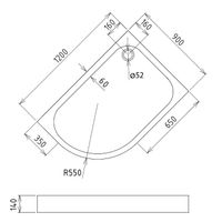 Душевой поддон Gemy арт-ST20 R — фото 2, Акриловые душевые поддоны