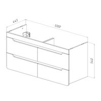 Тумба Lemark OLIVIA 125 см под 2 раковины, подвесная,4 ящика, цвет корпуса: Дуб кантри, цвет фасада: арт-LM08OL125T — фото 9, Тумбы под раковину