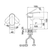 Товар: Смеситель для раковины D&K Rhein , хром арт-DA1312101 - фото 3 Смеситель для раковины D&K Rhein , хром арт-DA1312101 — фото 3, Смесители для раковины