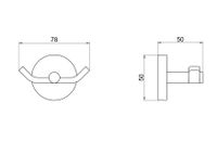 AQ4602BGM БЕТТА крючок двойной, оружейная сталь — фото 2, Крючки для полотенец