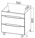 Тумба под раковину VIANT МАРСЕЛЬ 60 подвесная белый арт-VMAR60CO-T2Y — фото 6, Тумбы под раковину