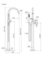 Смеситель для ванны напольный SANCOS Etna, хром, арт. SC9009CH — фото 3, Смесители напольные