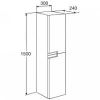 VICTORIA NORD Black Edition Шкаф-колонна 30, черный глянец, ROCA арт-ZRU9000095 — фото 3, Пеналы для ванной комнаты