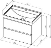 Товар: Тумба с раковиной Aquanet Вега 2.0 70 маренго 00344738 - фото 3 Тумба с раковиной Aquanet Вега 2.0 70 маренго 00344738 — фото 3, Тумбы с раковиной