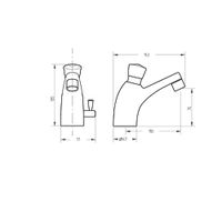 Смеситель порционный для раковины, регулируемый таймер 0-55 секунд, встр. фильтр, хром (9007TR55) VR.TMP-9503.CR — фото 2, Смесители для раковины