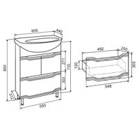 Тумба напольная Viktoria 60 /2ящ/ с умывальником Элеганс 60 /AQUA DE MARCO 5060CVIC/2 — фото 13, Тумбы с раковиной