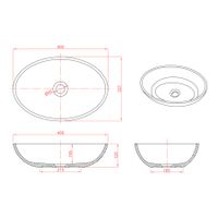 Раковина Conca 480 овальная, белый матовый, MonteBianco арт-12093 — фото 5, Раковины накладные
