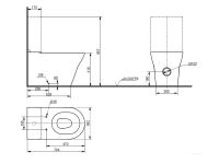 MH Унитаз моноблок выпуск в стену, цвет белый арт-CW161Y — фото 3, Подвесные унитазы