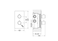 AQ1393BGM ЕВРОПА термостатический смеситель для ванны 3 режима (внешняя и скрытая часть), оружейная сталь — фото 2, Смеситель для душа